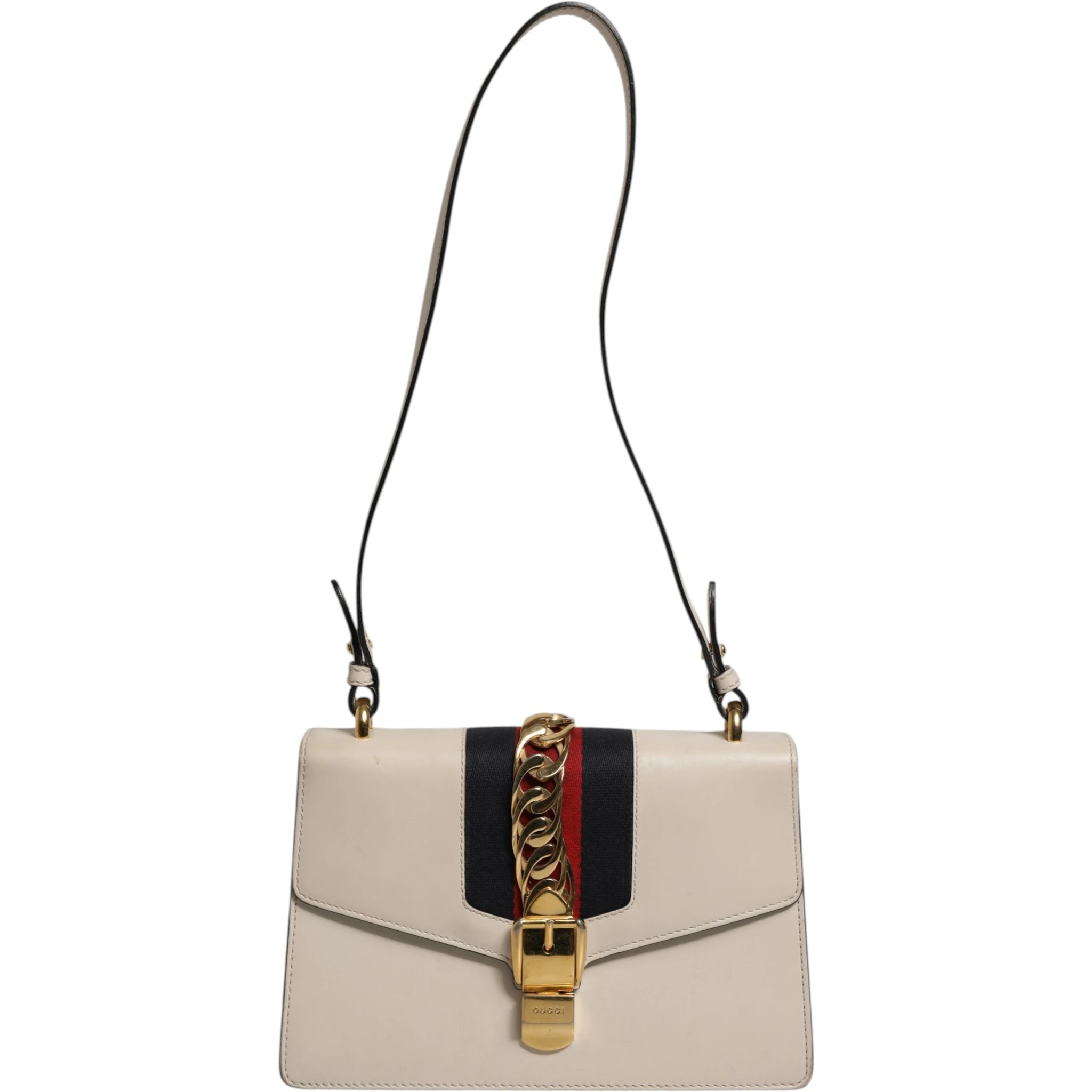 White Calfskin Leather Sylvie Crossbody Bag