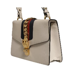 White Calfskin Leather Sylvie Crossbody Bag