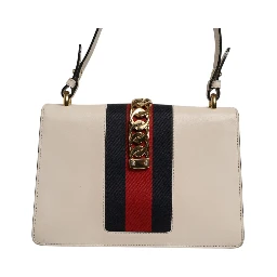 White Calfskin Leather Sylvie Crossbody Bag