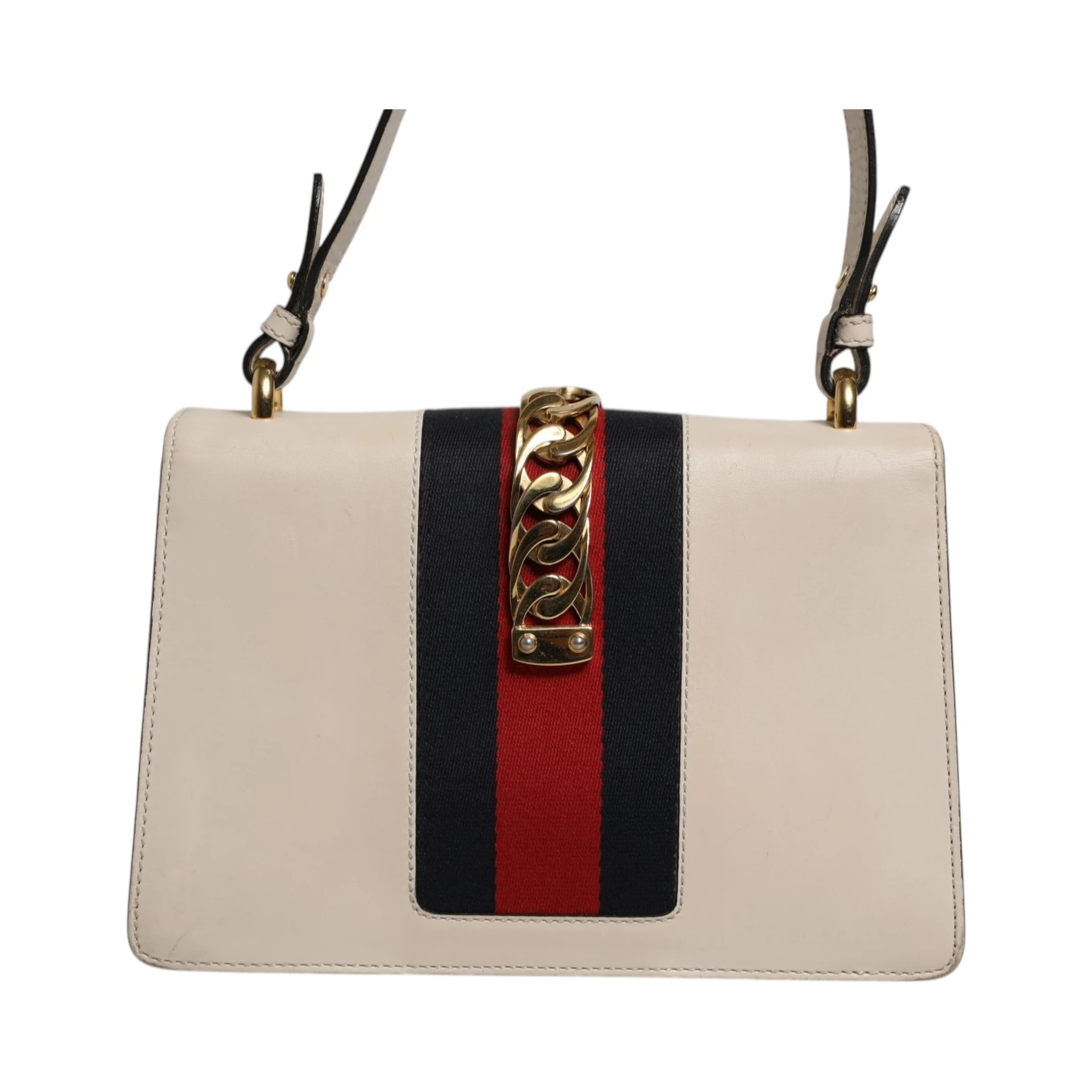 White Calfskin Leather Sylvie Crossbody Bag
