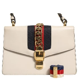 White Calfskin Leather Sylvie Crossbody Bag
