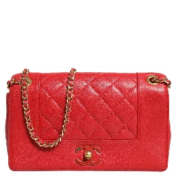 Burgundy Sheepskin Quilted Leather Mademoiselle Flap Bag