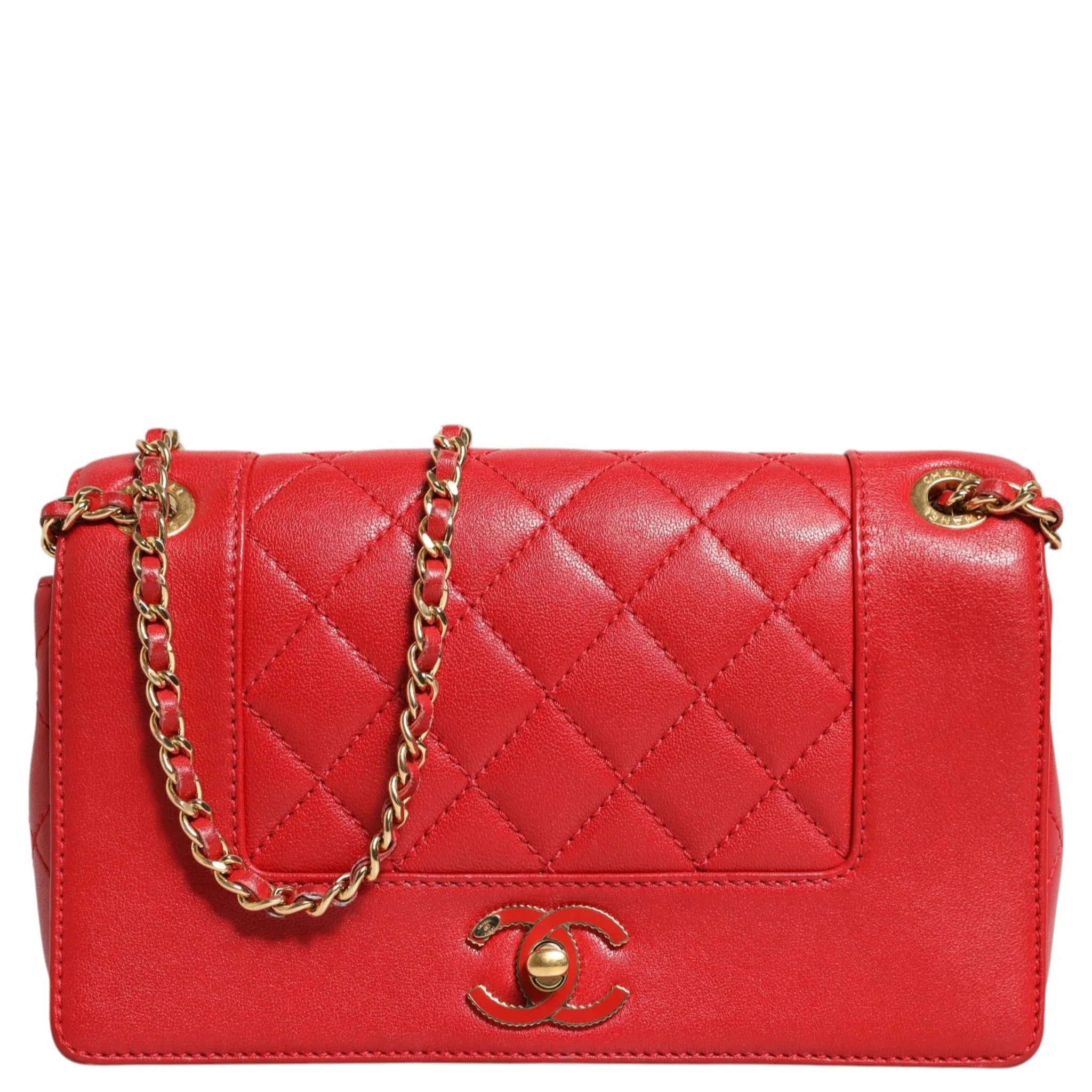 Burgundy Sheepskin Quilted Leather Mademoiselle Flap Bag