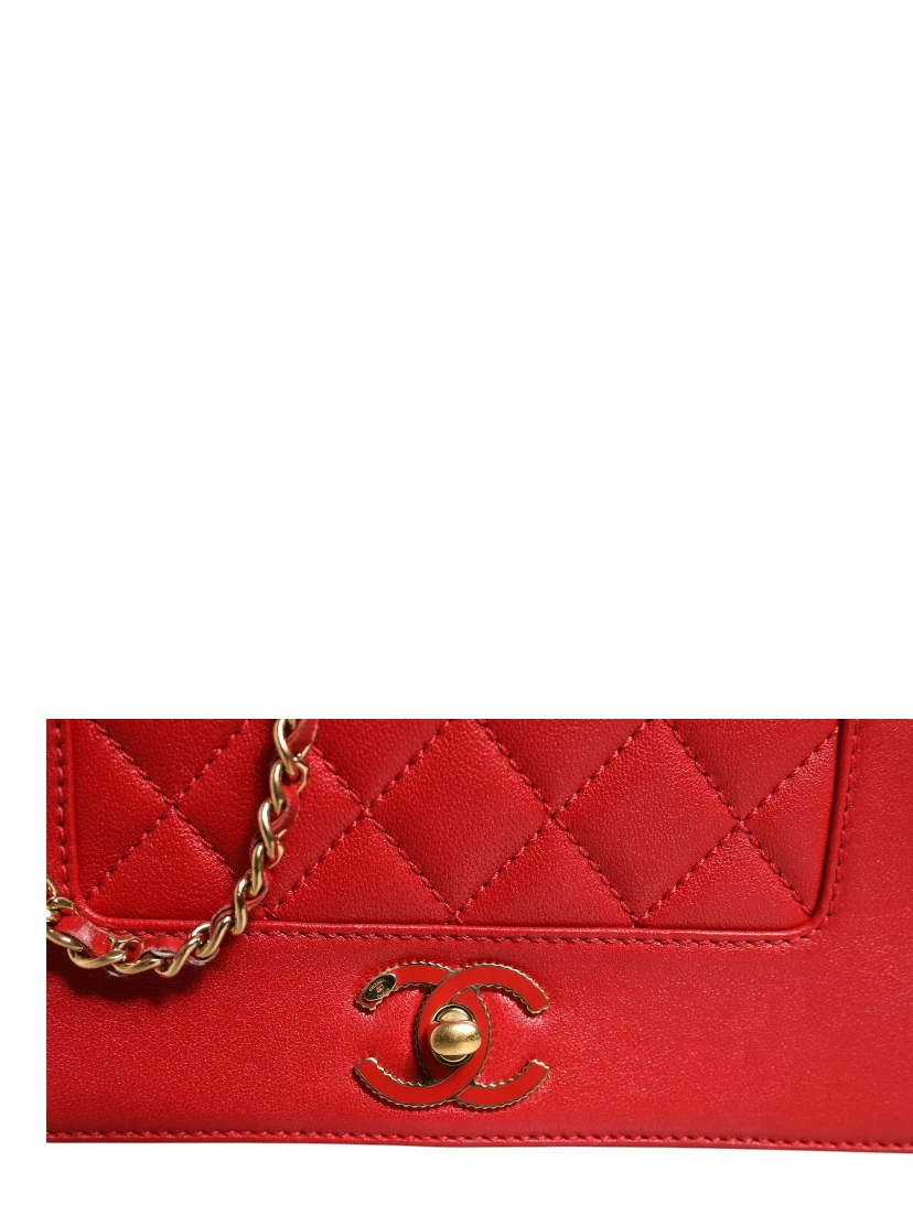 Burgundy Sheepskin Quilted Leather Mademoiselle Flap Bag