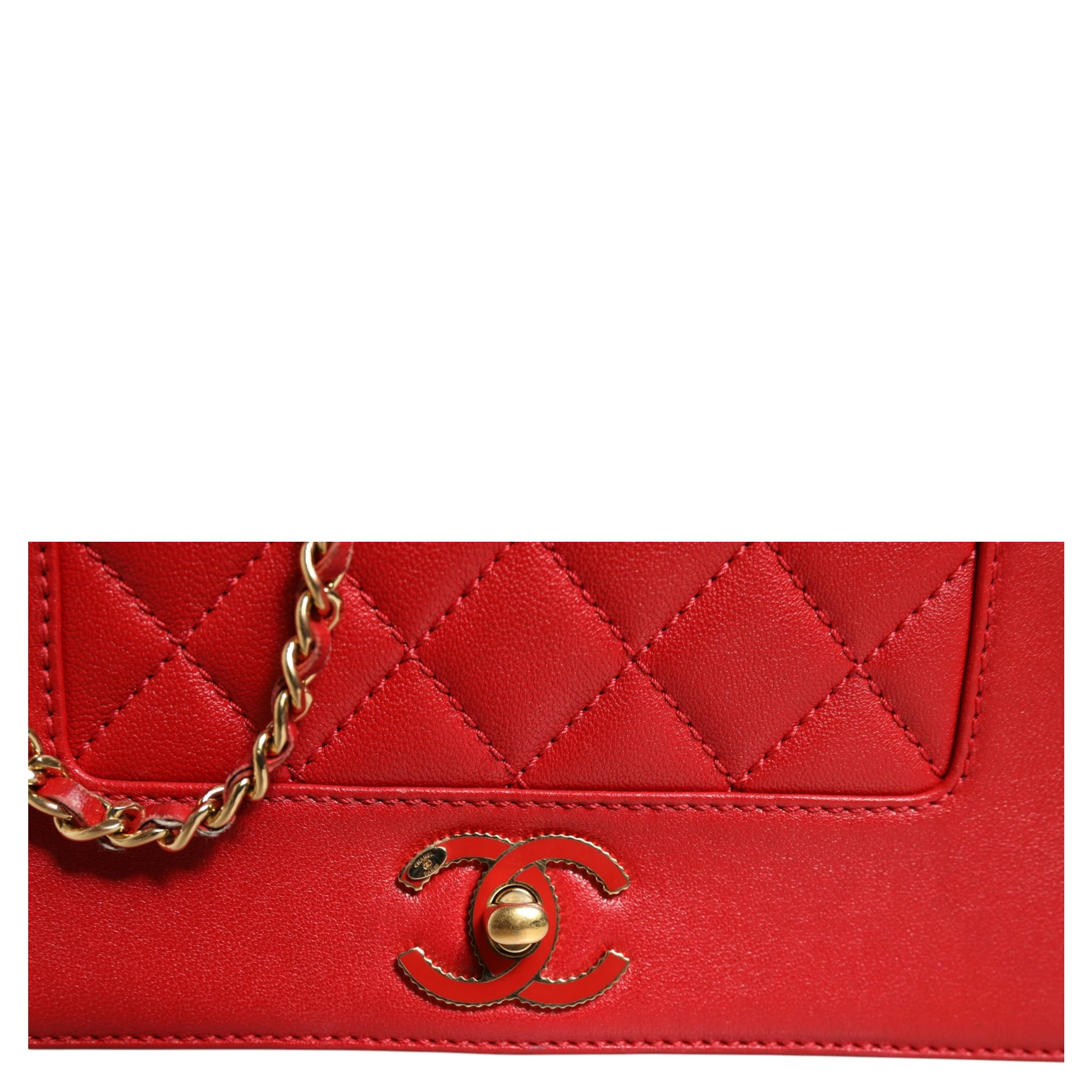 Burgundy Sheepskin Quilted Leather Mademoiselle Flap Bag