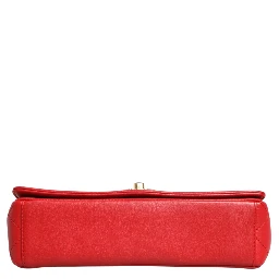 Burgundy Sheepskin Quilted Leather Mademoiselle Flap Bag