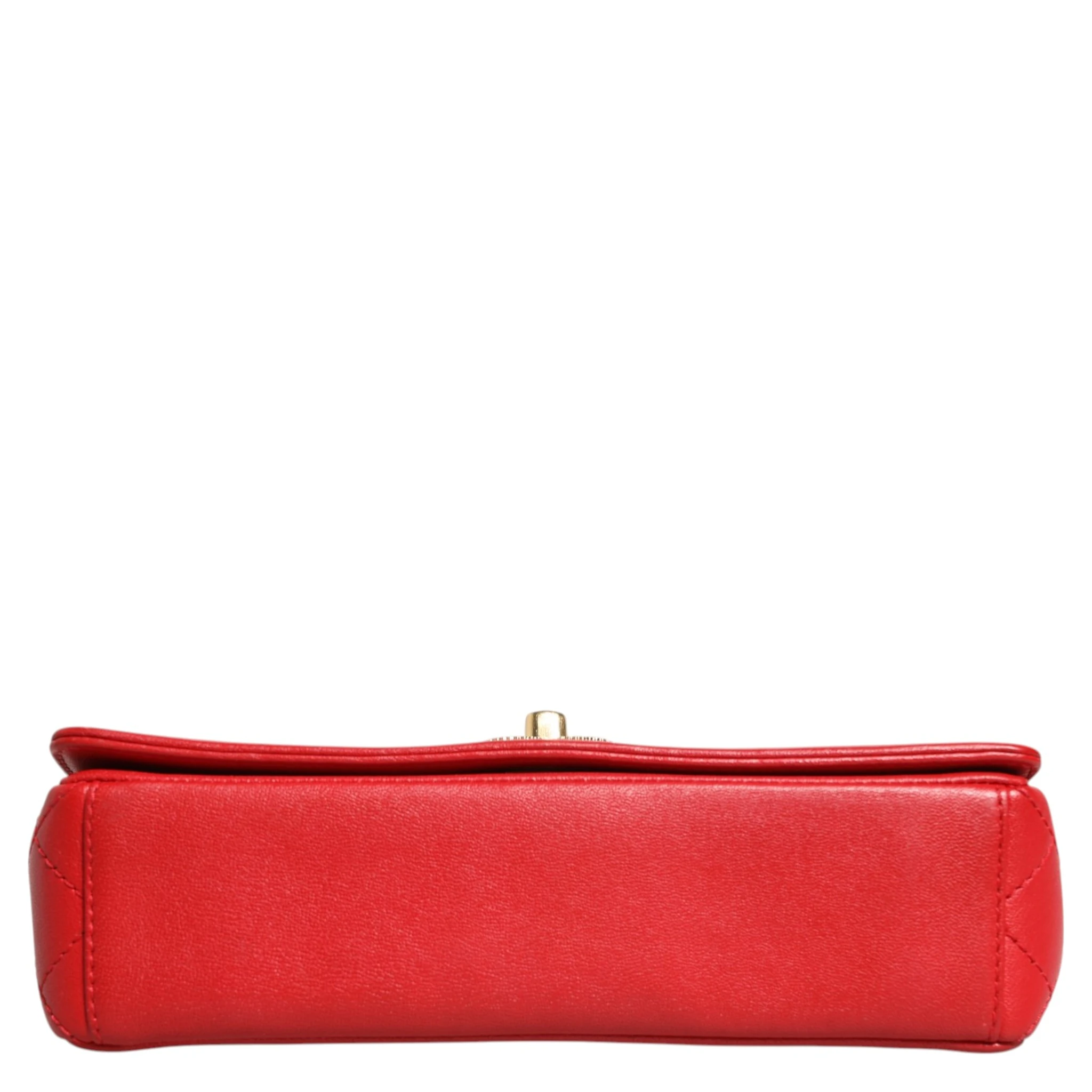 Burgundy Sheepskin Quilted Leather Mademoiselle Flap Bag