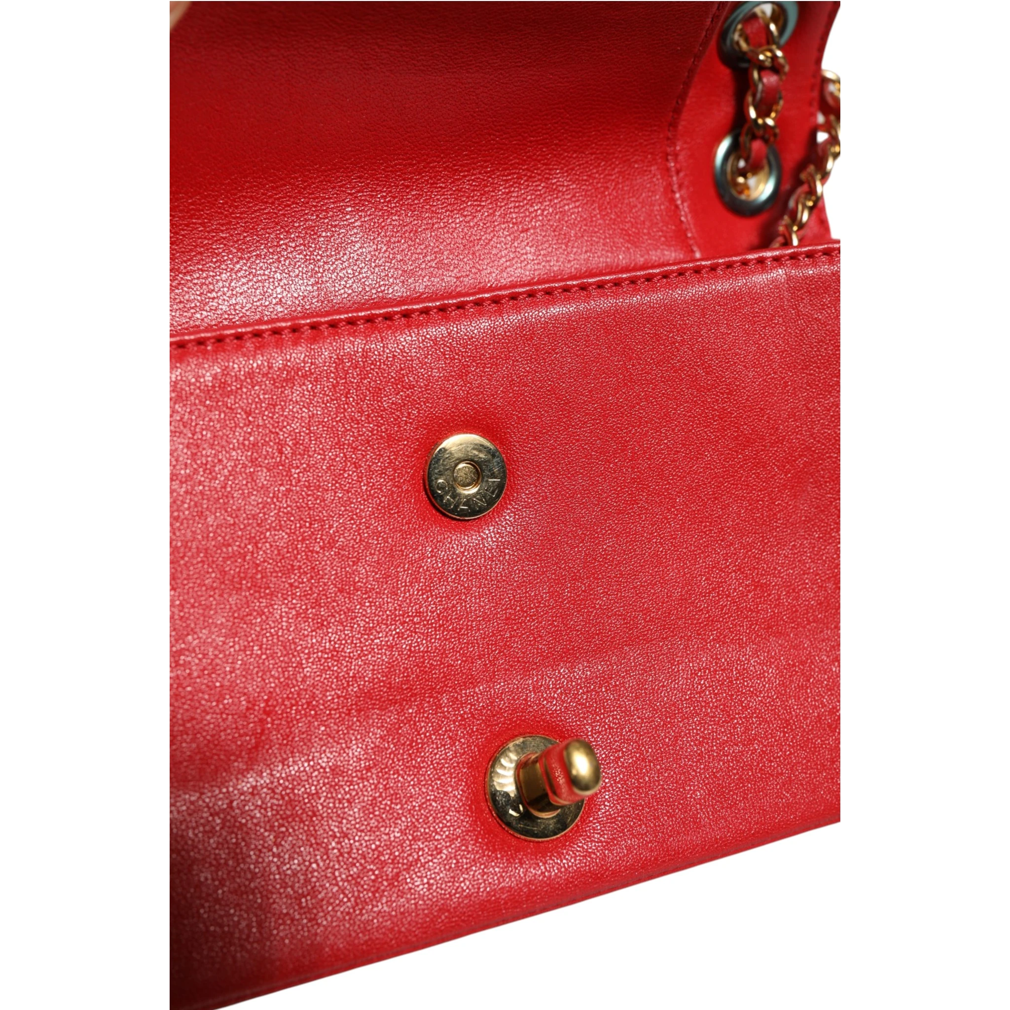 Burgundy Sheepskin Quilted Leather Mademoiselle Flap Bag