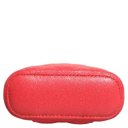 Red Caviar Quilted Small Vertical Coco Beauty Vanity Case with Chain