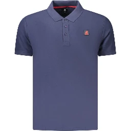 Blue Cotton Men's Polo Shirt