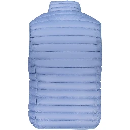 Blue Polyester Sleveless Jacket