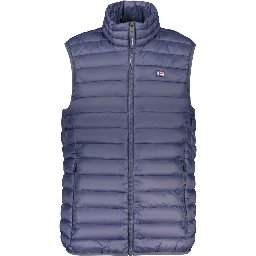 Blue Polyester Men's Jacket