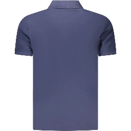 Blue Cotton Men's Polo Shirt