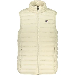 Beige Polyester Mens Vest