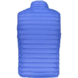 Blue Polyester Sleveless Jacket