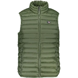 Green Polyester Sleveless Jacket