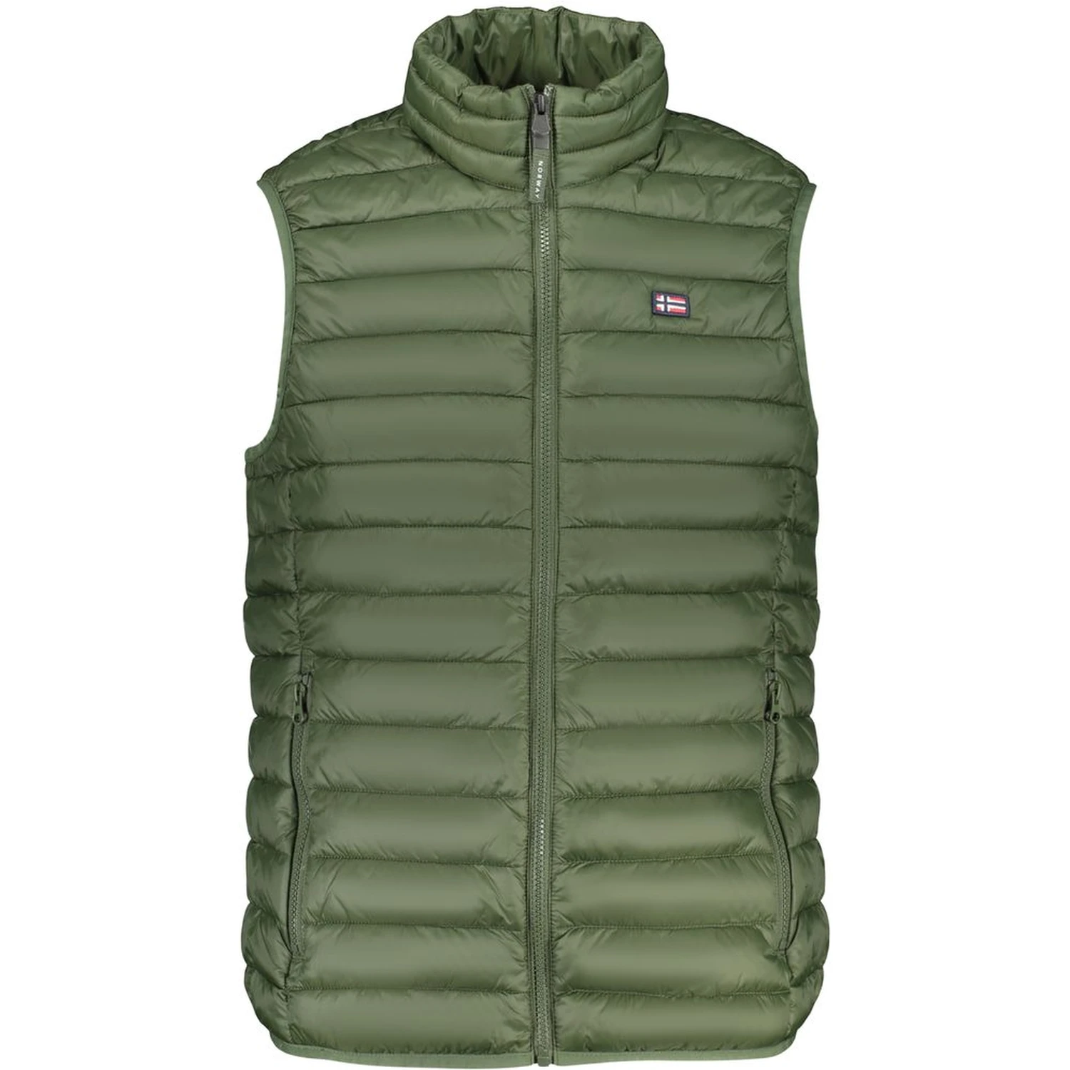 Green Polyester Sleveless Jacket
