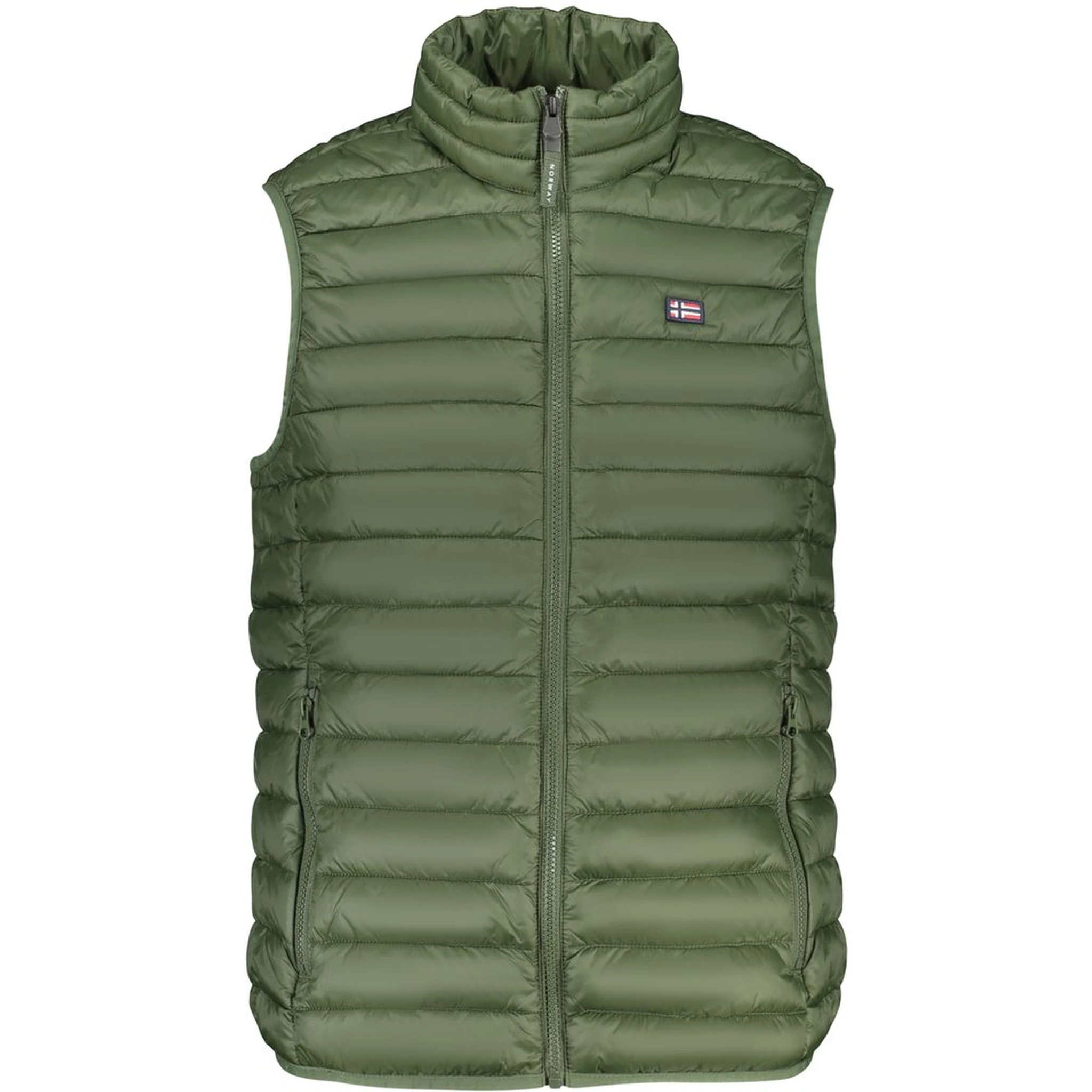 Green Polyester Sleveless Jacket