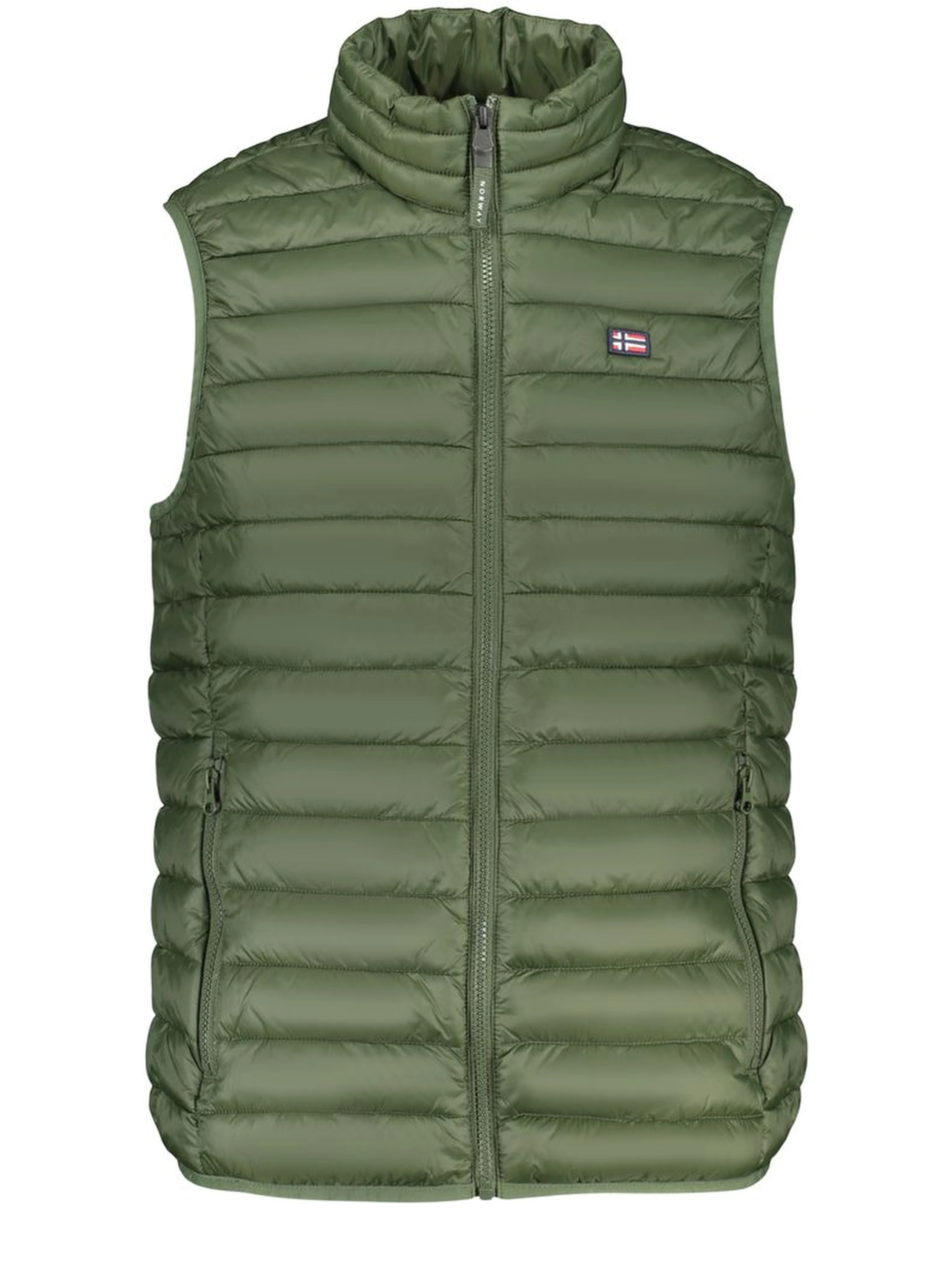 Green Polyester Sleveless Jacket