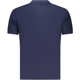 Blue Cotton Men's Polo Shirt