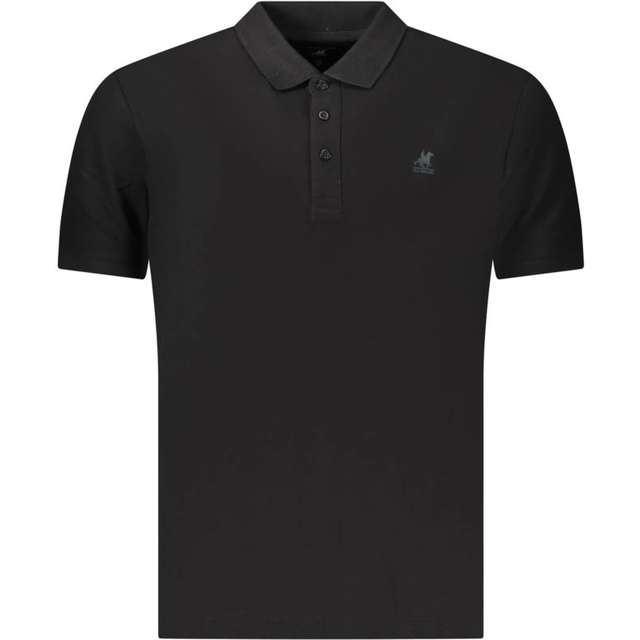 Black Cotton Men's Polo
