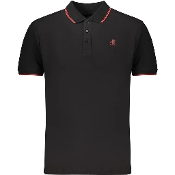 Black Cotton Men Polo