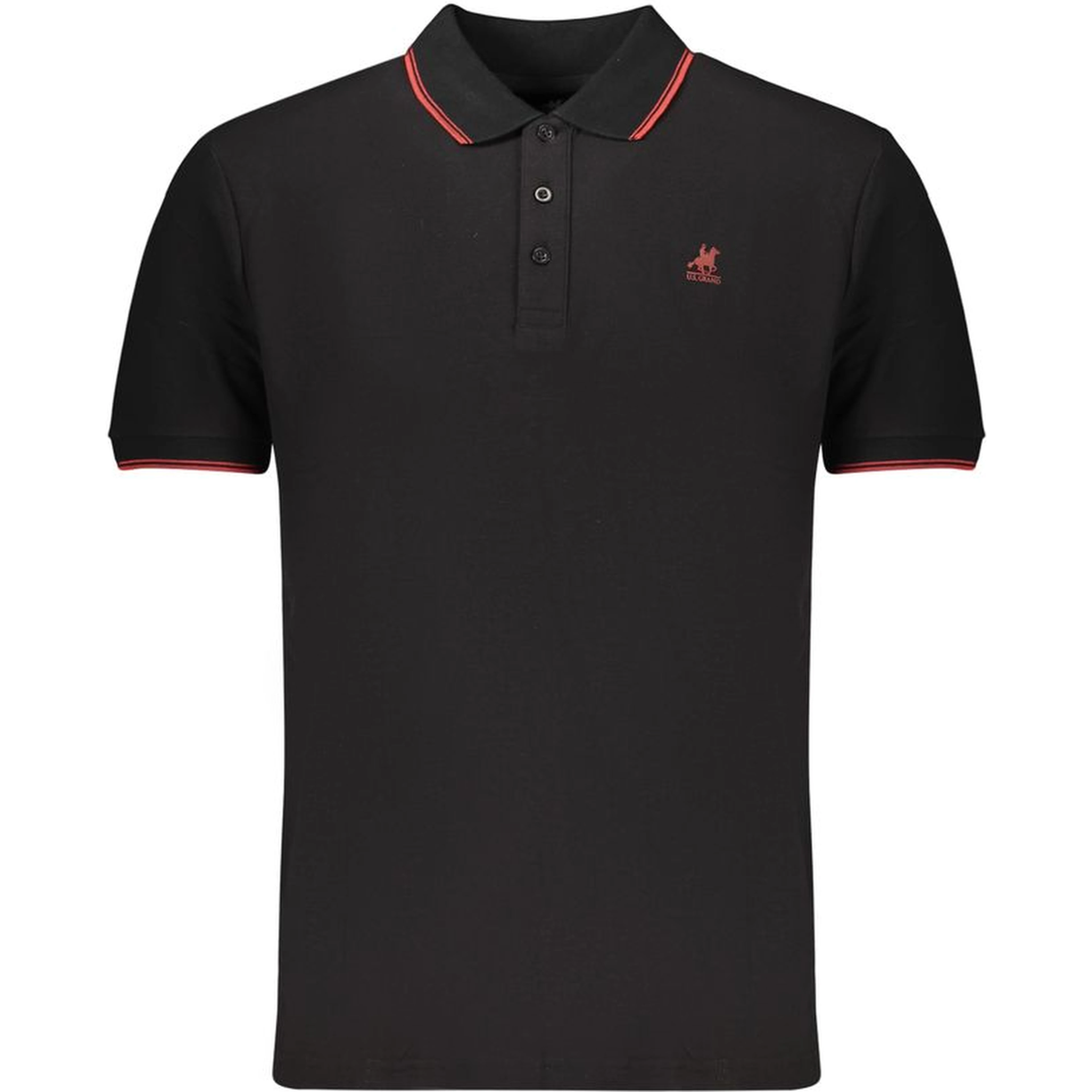 Black Cotton Men Polo
