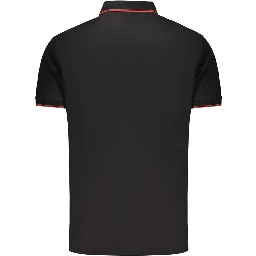Black Cotton Men Polo