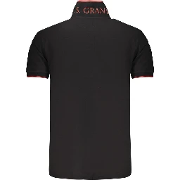 Black Cotton Men Polo
