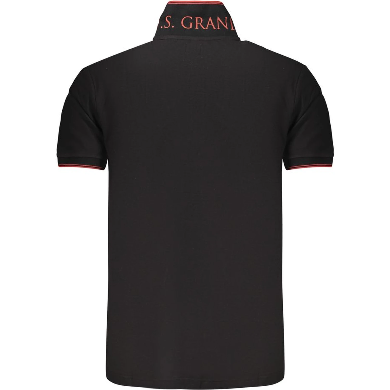 Black Cotton Men Polo