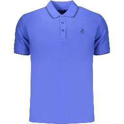 Blue Cotton Men's Polo Shirt
