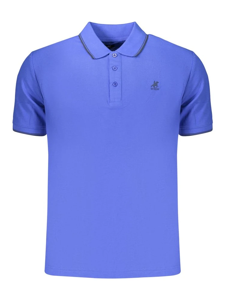 Blue Cotton Men's Polo Shirt