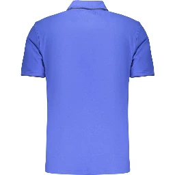 Blue Cotton Men's Polo Shirt