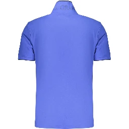 Blue Cotton Men's Polo Shirt
