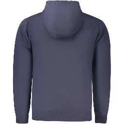 Blue Cotton Mens Hoodie
