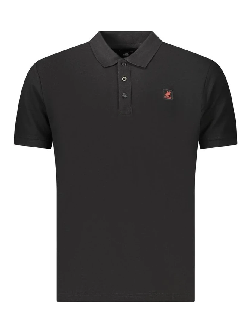 Black Cotton Men's Polo Shirt