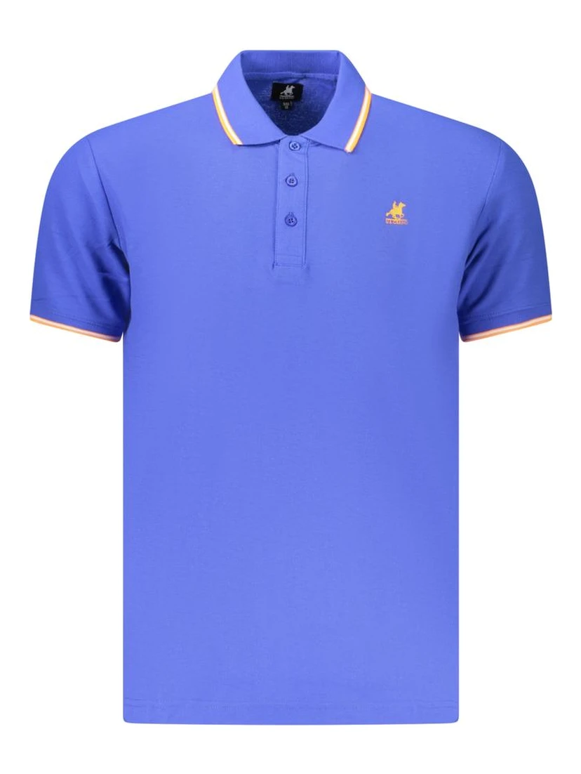 Blue Cotton Men's Polo