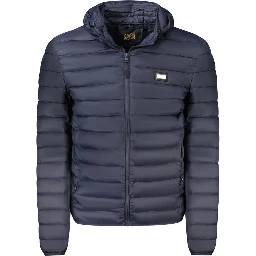 Blu Polyester Men Light Jacket