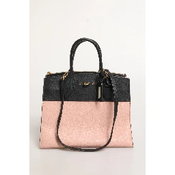 Pink and Black Leather City Steamer Leather Handbag