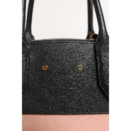 Pink and Black Leather City Steamer Leather Handbag