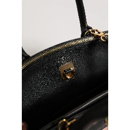 Pink and Black Leather City Steamer Leather Handbag