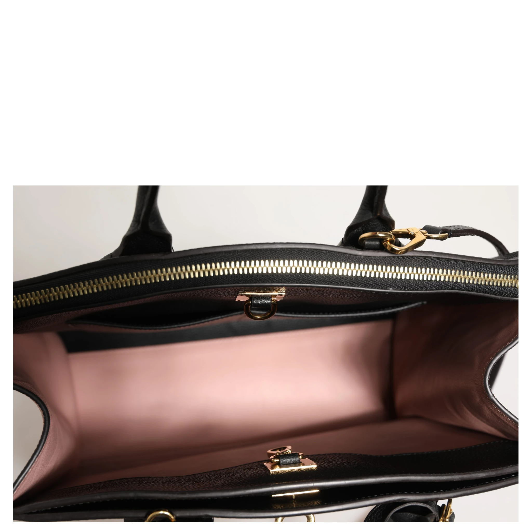 Pink and Black Leather City Steamer Leather Handbag