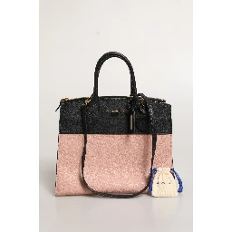 Pink and Black Leather City Steamer Leather Handbag