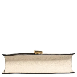 Cream Leather with a Bee and Star Print Leather Sylvie Crossbody Bag