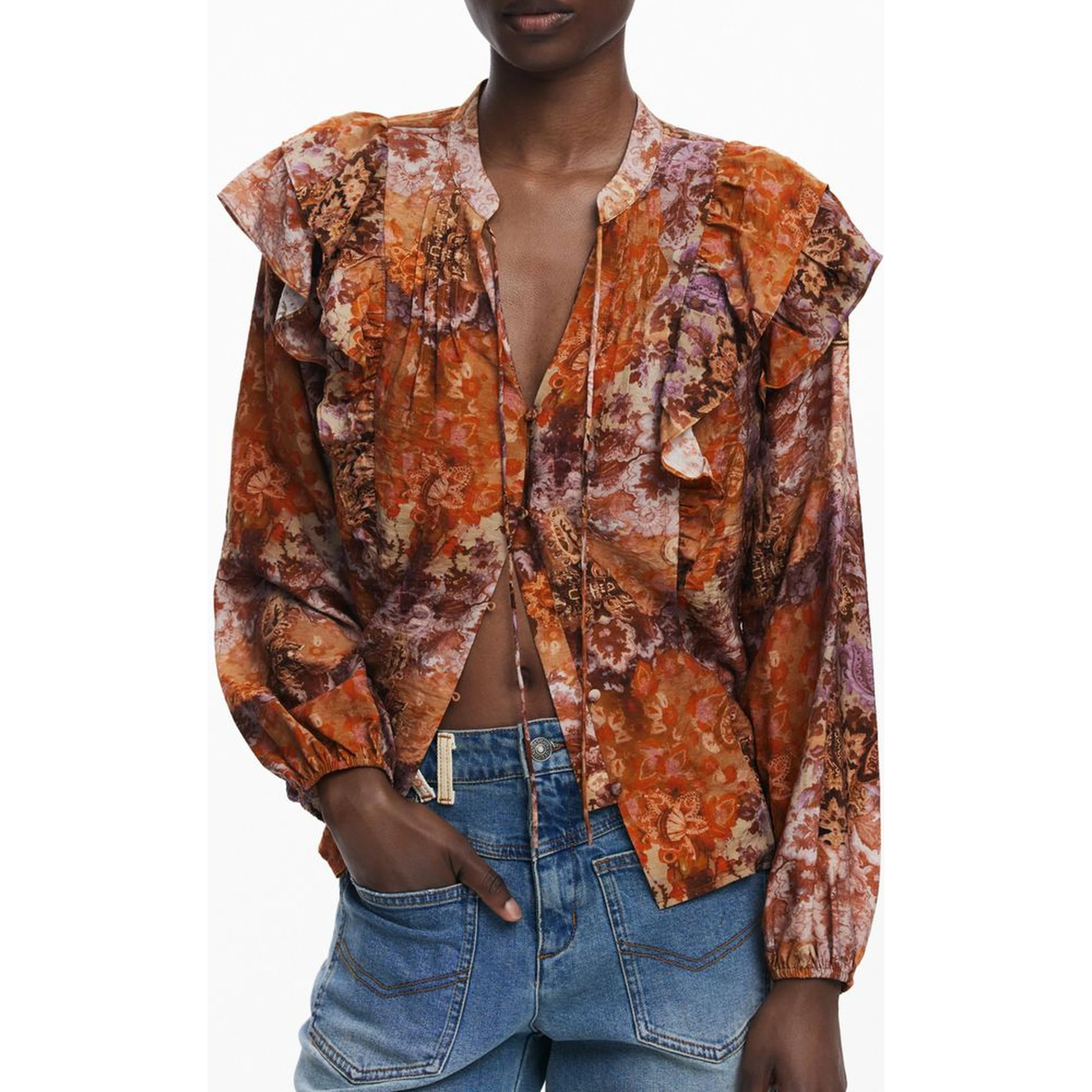 Arancione Viscosa Women Shirt