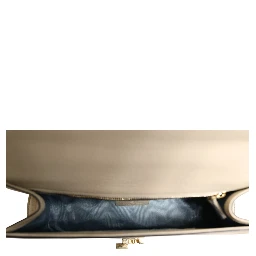 Cream Leather with a Bee and Star Print Leather Sylvie Crossbody Bag