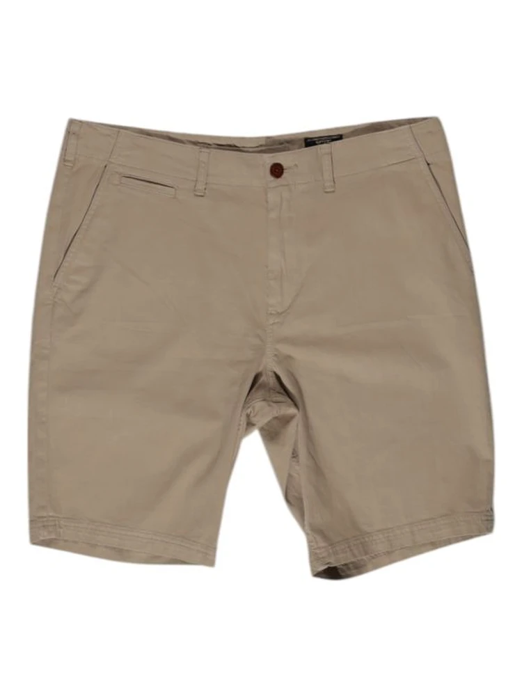 Beige Cotton Bermuda Shorts