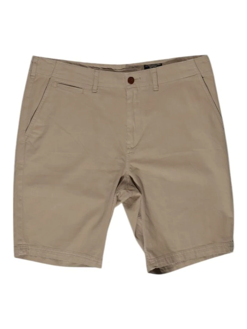 Beige Cotton Bermuda Shorts