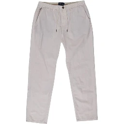 Beige Cotton Casual Pants