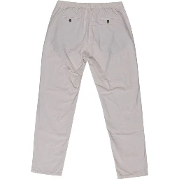 Beige Cotton Casual Pants
